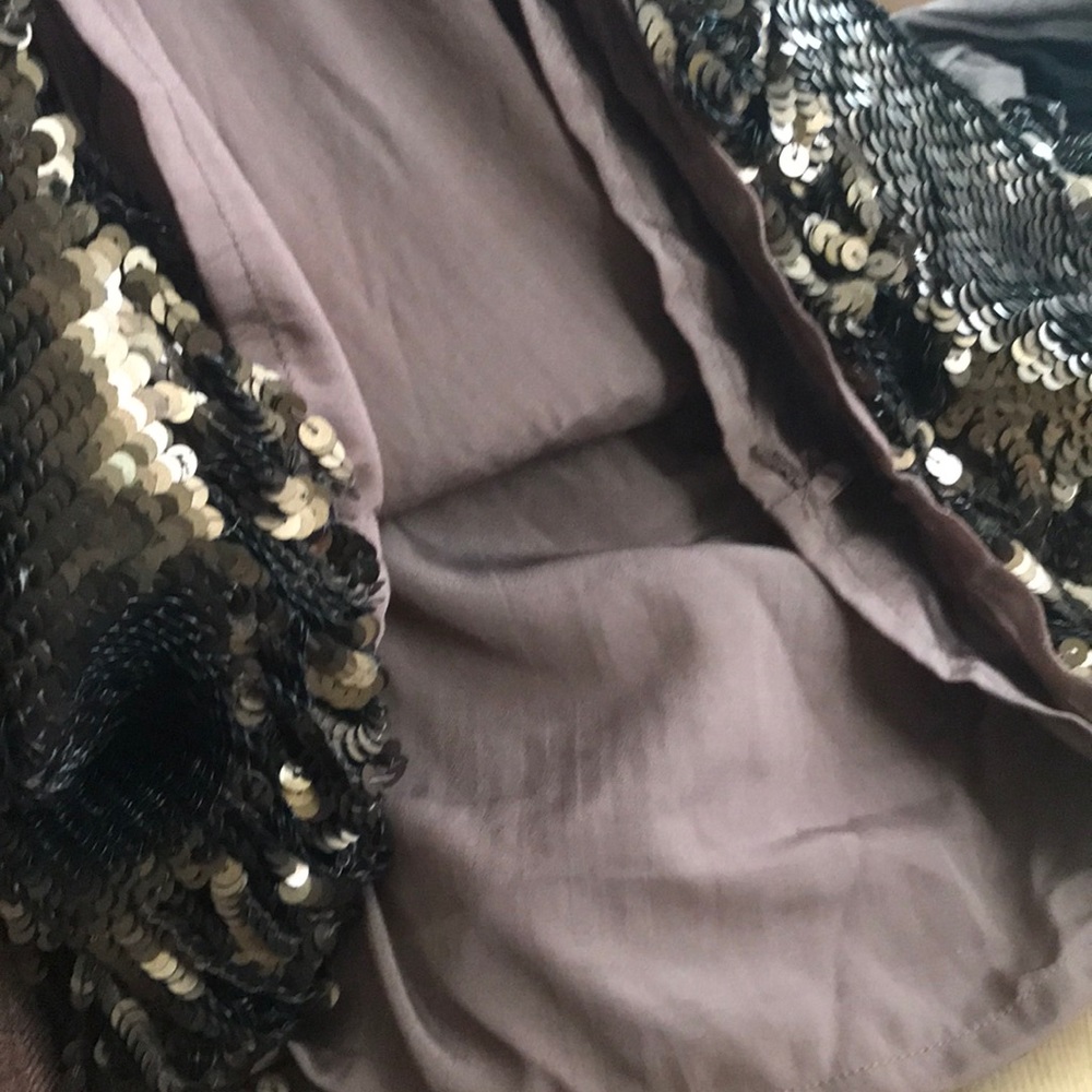 Gold Hawk Ruffle Sequin Skirt - Picture 5 of 7